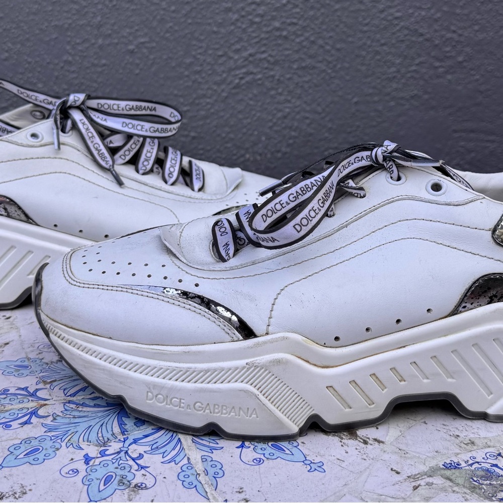 Dolce & Gabbana White Calf skin  Leather Sneakers